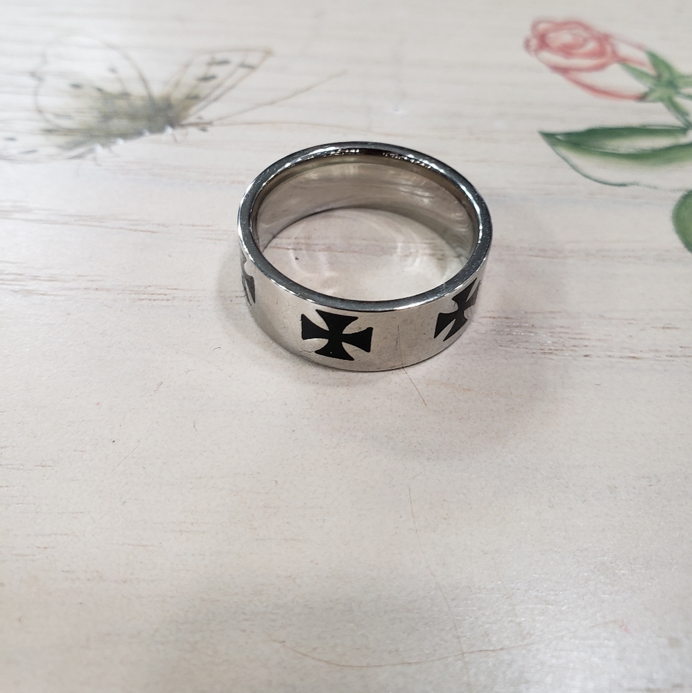 Stainless Steel Cross Ring